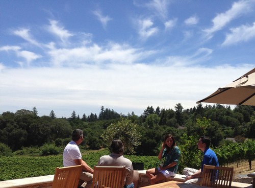 On the patio at Fog Crest Vineyard - Sonoma, CA