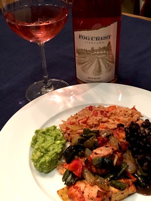 Chicken Achiote with Fog Crest Vineyard Rosé