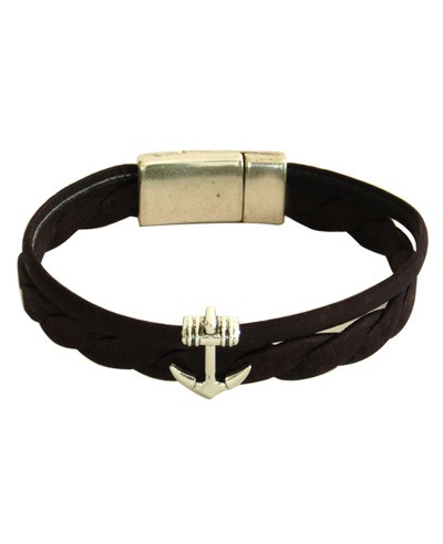 Black Cork Bracelet w/ Anchor