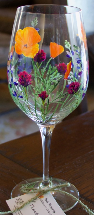 Hand Painted Wildflower Glass