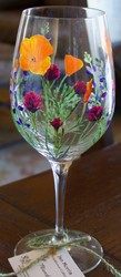 Hand Painted Wildflower Glass