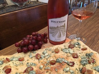 Flatbread with Fog Crest Vineyard Rosé