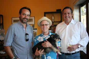 Steve Heimoff with Fog Crest Vineyard owner James Manoogian and winemaker Jerome Chery