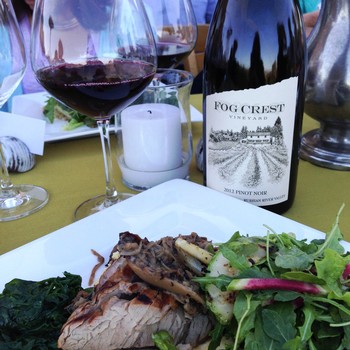 Pork Dinner with Fog Crest Vineyard Estate Pinot Noir 2012