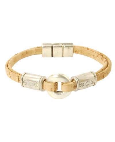 Cork & Sliver Bracelet