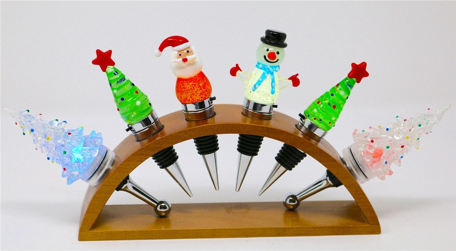 Holiday LED Light Up Wine Bottle Stoppers