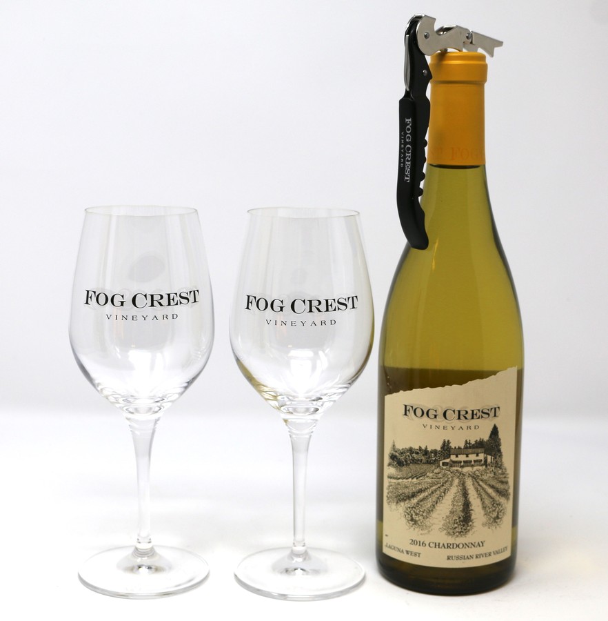 2 Logo Wine Glasses with Waiter's Corkscrew