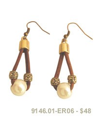 Earring w/Artificial Pearl