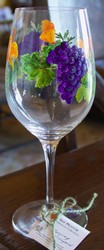 Hand Painted Grape Glass Green