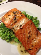 Salmon with Mashed Peas and Tarragon Butter